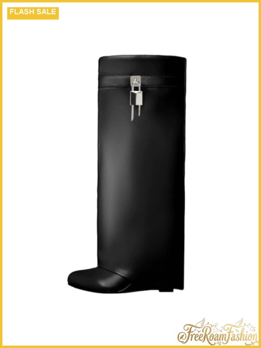 Knee High Boots Womens Fold Over Wedge Heel Pull-On Pointed Toe Tall Fashion
